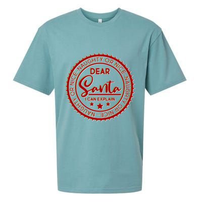 Dear Santa I Can Explain Christmas Emblem Sueded Cloud Jersey T-Shirt