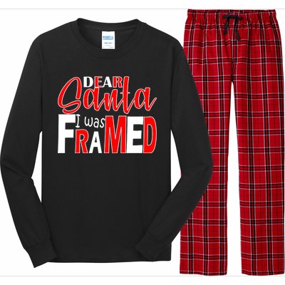 Dear Santa I Was FRAMED Long Sleeve Pajama Set