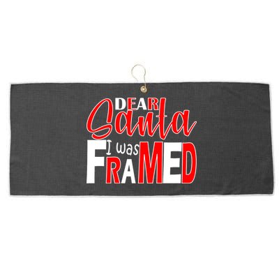 Dear Santa I Was FRAMED Large Microfiber Waffle Golf Towel