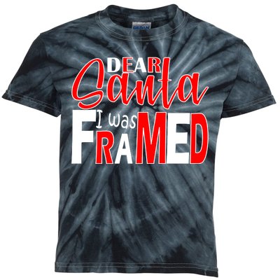 Dear Santa I Was FRAMED Kids Tie-Dye T-Shirt