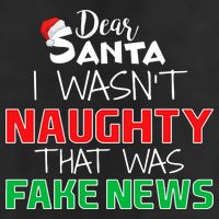 Dear Santa I Wasn't Naughty That Was Fake News 7 Panel Mesh Trucker Snapback Hat