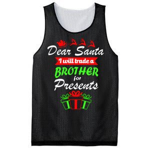 Dear Santa I Will Trade A Brother For Presents Mesh Reversible Basketball Jersey Tank