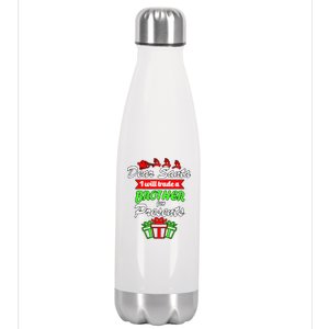 Dear Santa I Will Trade A Brother For Presents Stainless Steel Insulated Water Bottle