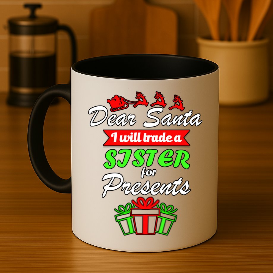 Dear Santa I Will Trade A Sister For Presents Mug