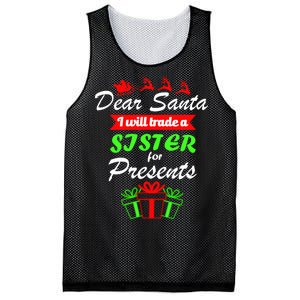 Dear Santa I Will Trade A Sister For Presents Mesh Reversible Basketball Jersey Tank