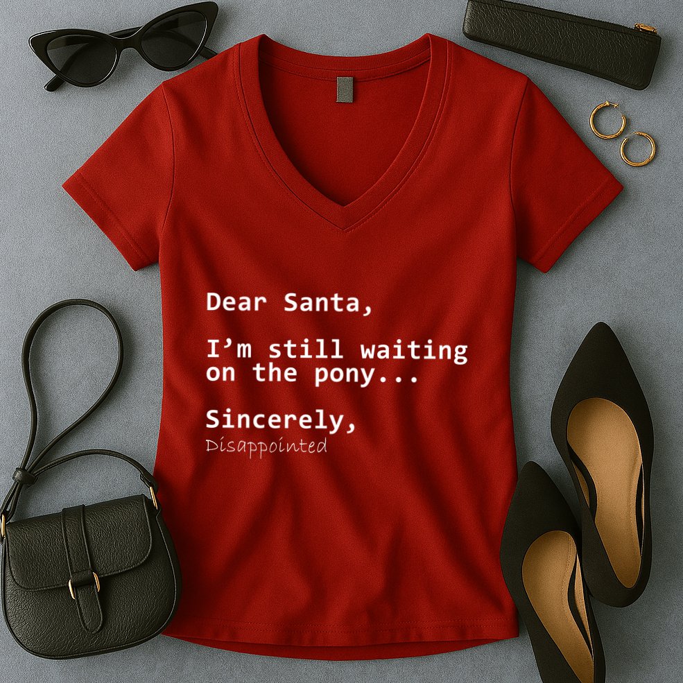 Dear Santa I'm Sincerely Disappointed No Pony Women's V-Neck T-Shirt