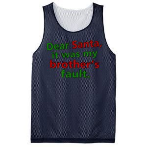 Dear Santa It Was My Brother's Fault Mesh Reversible Basketball Jersey Tank