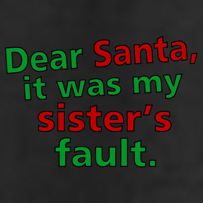 Dear Santa It Was My Sister's Fault Golf Towel