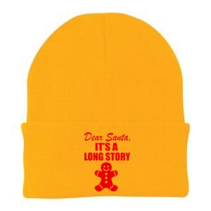 Dear Santa It's A Long Story Knit Cap Winter Beanie