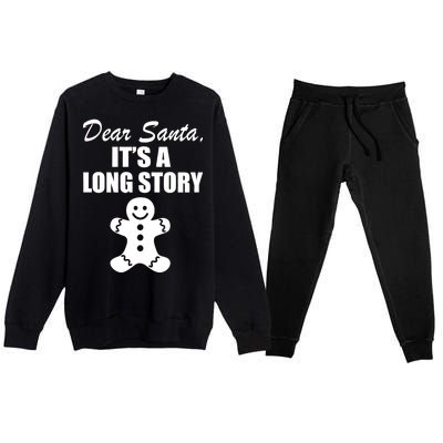 Dear Santa It's A Long Story Premium Crewneck Sweatsuit Set