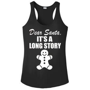 Dear Santa It's A Long Story Ladies PosiCharge Competitor Racerback Tank