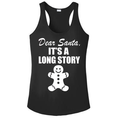 Dear Santa It's A Long Story Ladies PosiCharge Competitor Racerback Tank