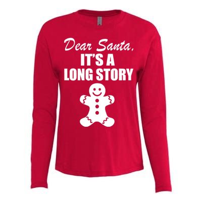 Dear Santa It's A Long Story Womens Cotton Relaxed Long Sleeve T-Shirt