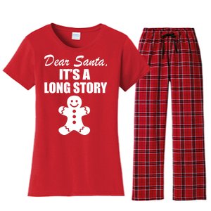 Dear Santa It's A Long Story Women's Flannel Pajama Set