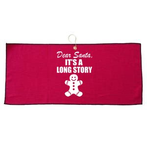 Dear Santa It's A Long Story Large Microfiber Waffle Golf Towel