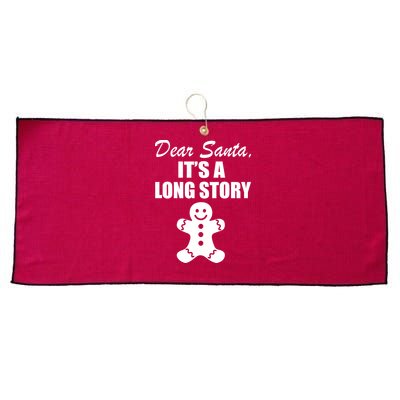 Dear Santa It's A Long Story Large Microfiber Waffle Golf Towel