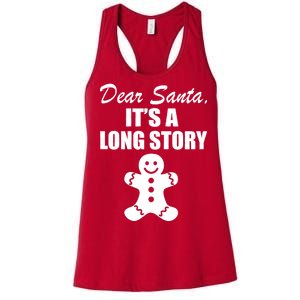 Dear Santa It's A Long Story Women's Racerback Tank