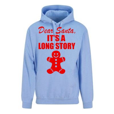 Dear Santa It's A Long Story Unisex Surf Hoodie