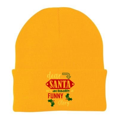 Dear Santa It's Actually A Funny Story Knit Cap Winter Beanie