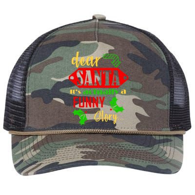 Dear Santa It's Actually A Funny Story Retro Rope Trucker Hat Cap