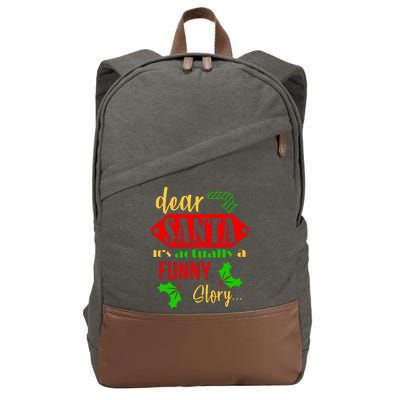 Dear Santa It's Actually A Funny Story Cotton Canvas Backpack