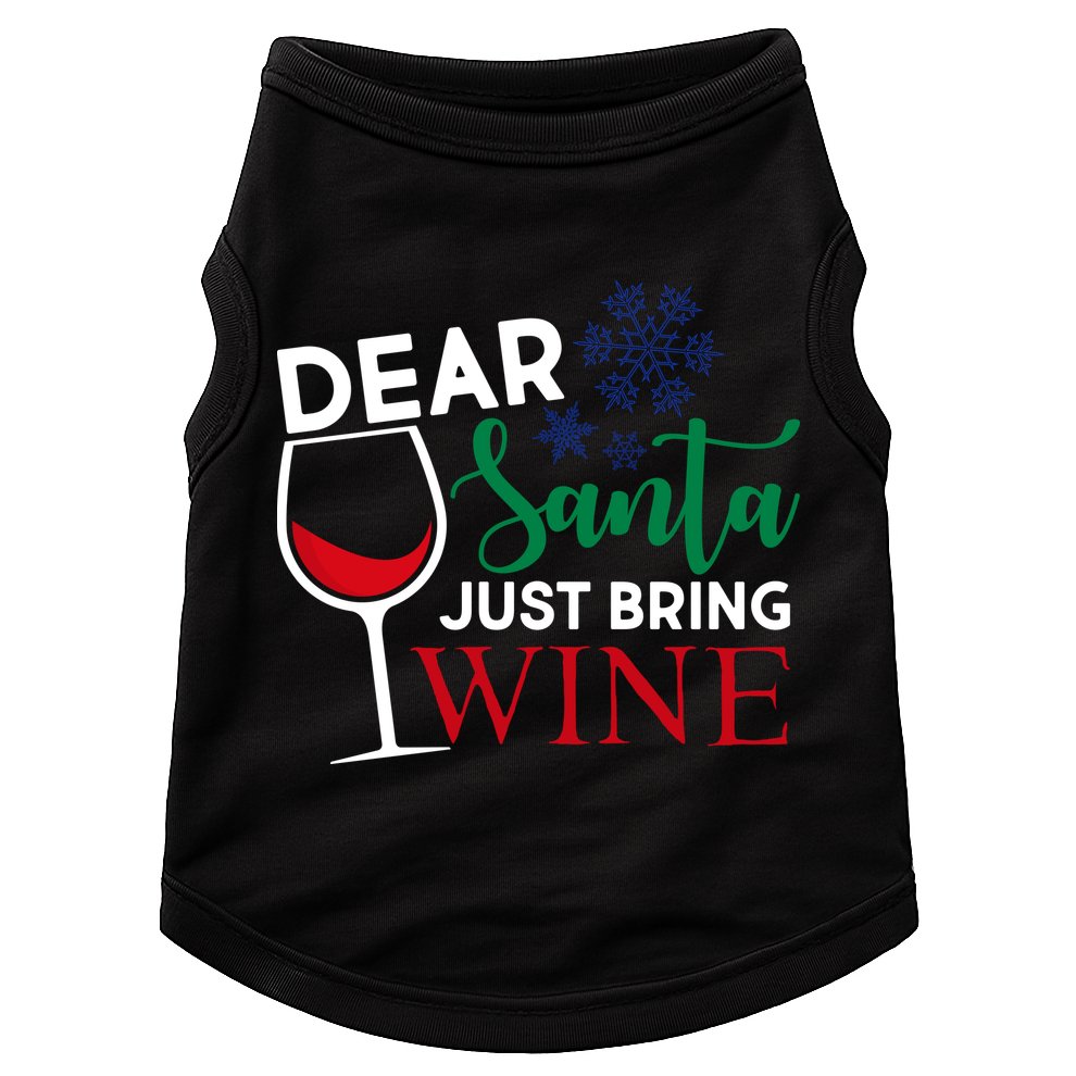 Dear Santa Just Bring Wine Doggie Tank