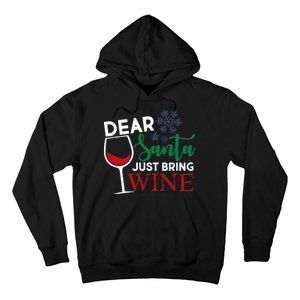 Dear Santa Just Bring Wine Hoodie