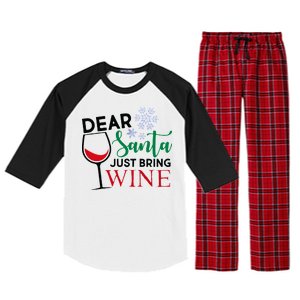 Dear Santa Just Bring Wine Raglan Sleeve Pajama Set