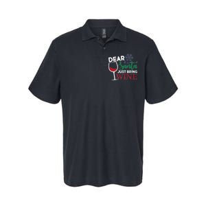 Dear Santa Just Bring Wine Softstyle Adult Sport Polo