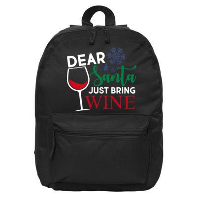 Dear Santa Just Bring Wine 16 in Basic Backpack