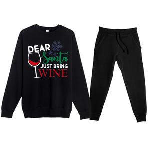 Dear Santa Just Bring Wine Premium Crewneck Sweatsuit Set