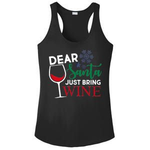 Dear Santa Just Bring Wine Ladies PosiCharge Competitor Racerback Tank