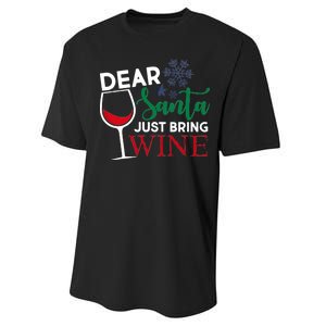 Dear Santa Just Bring Wine Performance Sprint T-Shirt