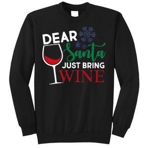 Dear Santa Just Bring Wine Tall Sweatshirt