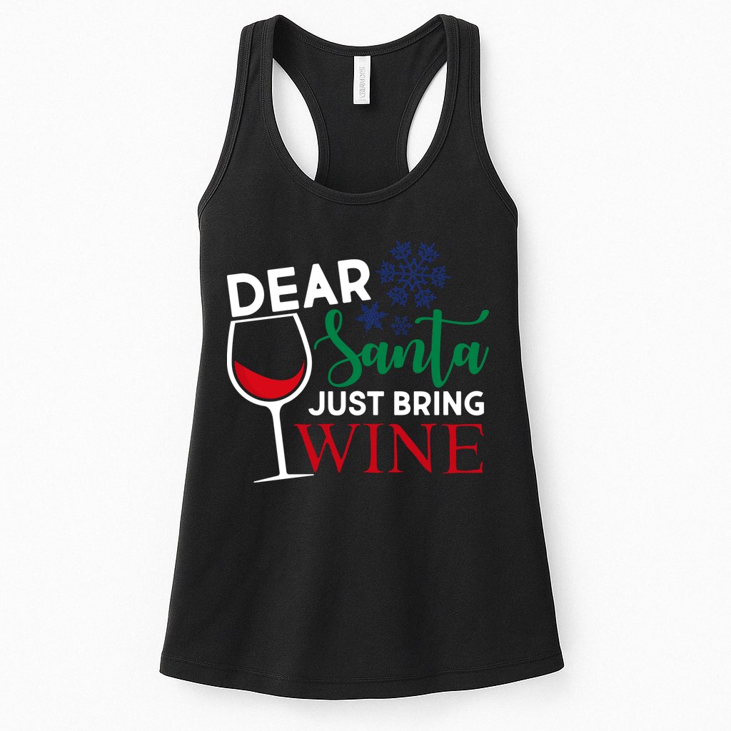 Dear Santa Just Bring Wine Womens Tank Top