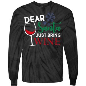 Dear Santa Just Bring Wine Tie-Dye Long Sleeve Shirt