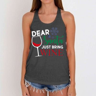 Dear Santa Just Bring Wine Women's Knotted Racerback Tank