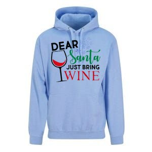 Dear Santa Just Bring Wine Unisex Surf Hoodie