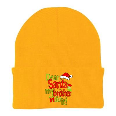 Dear Santa My Brother Did It Knit Cap Winter Beanie