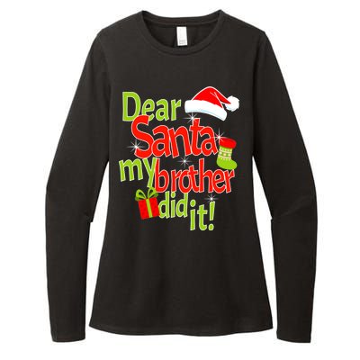 Dear Santa My Brother Did It Womens CVC Long Sleeve Shirt