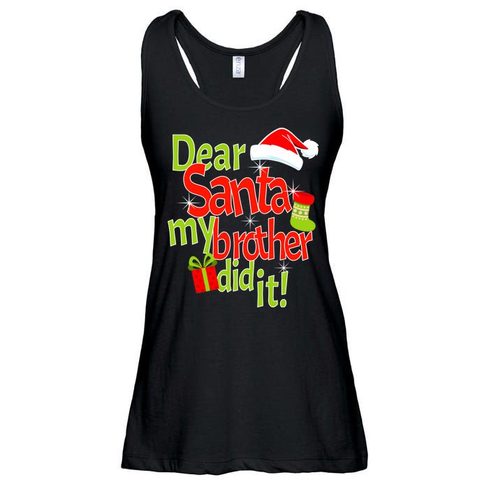 Dear Santa My Brother Did It Ladies Essential Flowy Tank