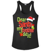 Dear Santa My Brother Did It Ladies PosiCharge Competitor Racerback Tank