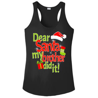 Dear Santa My Brother Did It Ladies PosiCharge Competitor Racerback Tank