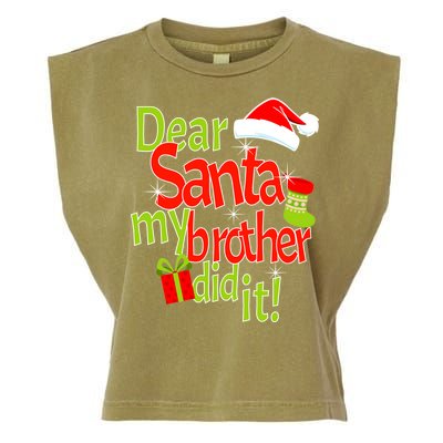 Dear Santa My Brother Did It Garment-Dyed Women's Muscle Tee