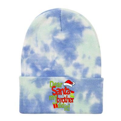 Dear Santa My Brother Did It Tie Dye 12in Knit Beanie