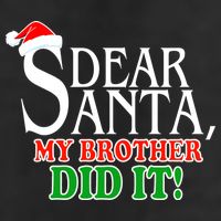 Dear Santa My Brother Did It Funny Christmas 7 Panel Mesh Trucker Snapback Hat