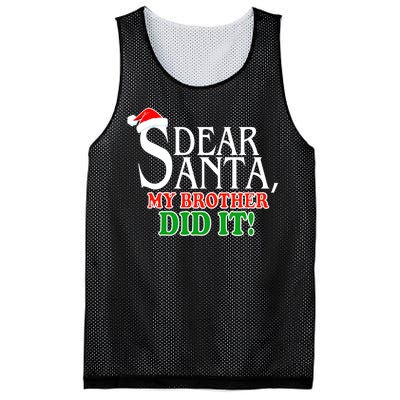 Dear Santa My Brother Did It Funny Christmas Mesh Reversible Basketball Jersey Tank