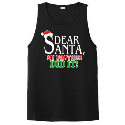 Dear Santa My Brother Did It Funny Christmas PosiCharge Competitor Tank