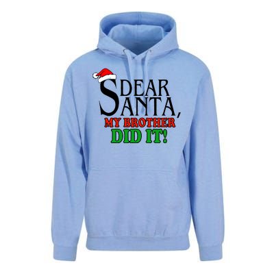 Dear Santa My Brother Did It Funny Christmas Unisex Surf Hoodie