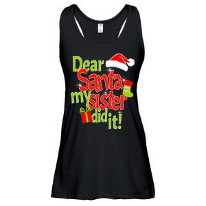 Dear Santa My Sister Did It Ladies Essential Flowy Tank